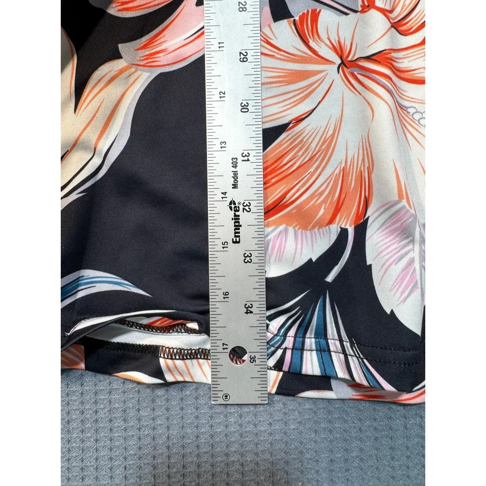 Tropical Floral Dress Girls 130  Black Orange